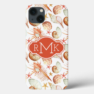 Coral com escudos & monograma do teste padrão