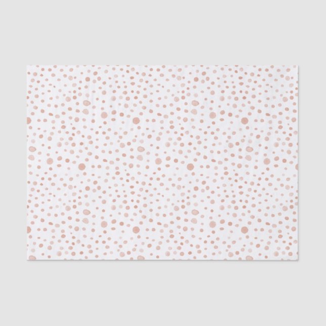 Coral Confetti Watercolor Dots Papel Tecido (Frente )