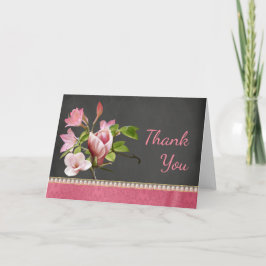 Coral, cor-de-rosa e Cartões de agradecimentos Flo