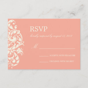 CORAL & CREAM FLOURISH   WEDDING RSVP
