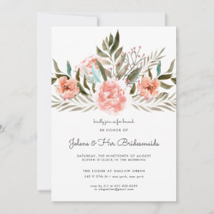 Coral de Bronze Brunch Floral das Damas de Honra