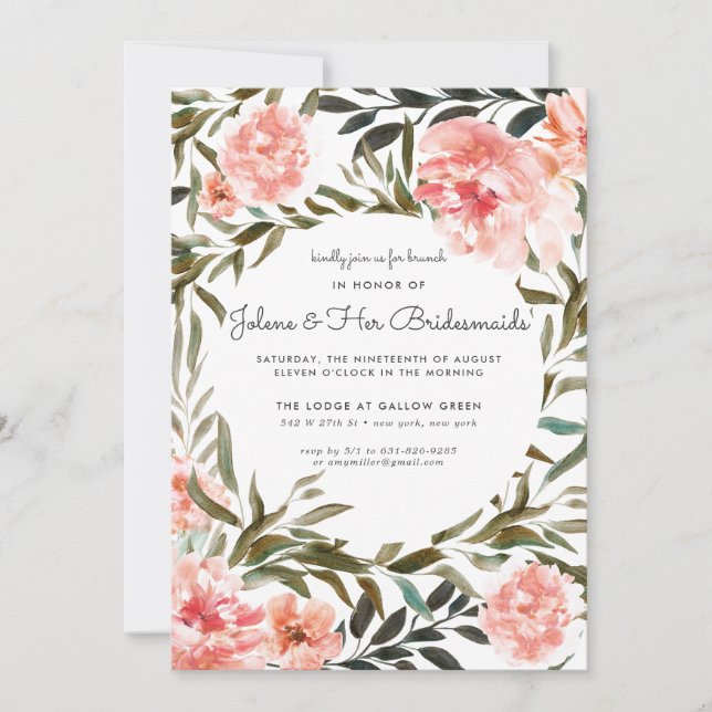 Coral de Bronze | Floral Bridesmaid Brunch (Frente)