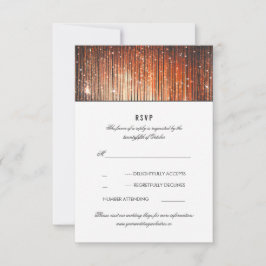 Coral e Dourada String de Casamento Luzes RSVP
