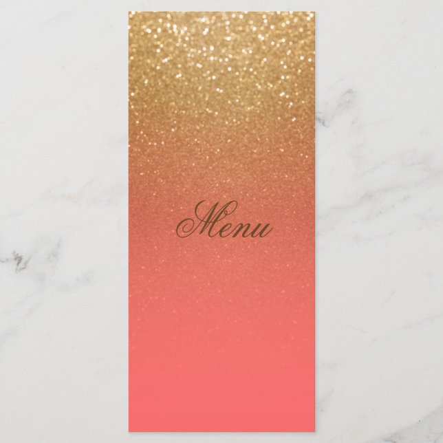 Coral e Dourado Menu Lítio (Frente)
