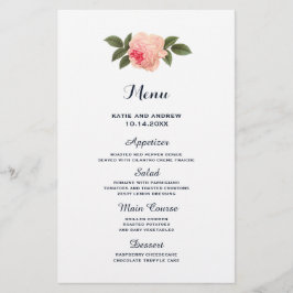 Coral e Marinho Blue Weding Menu