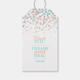 Coral e obrigado teal, sua etiqueta de presente de