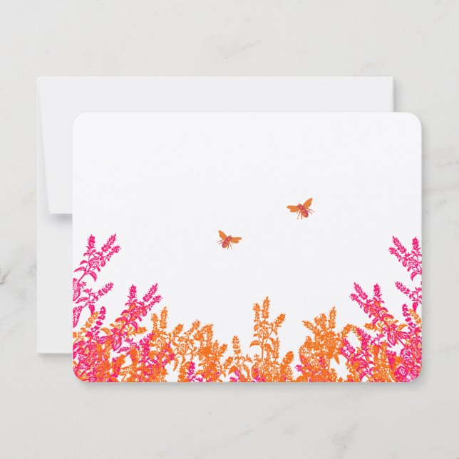 Coral e Pink Wildflower Being RSVP (Frente)