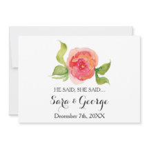 Coral Ele disse, ela disse cartão de jogo de chá d