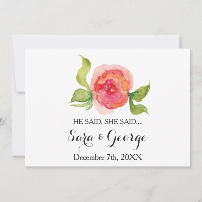 Coral Ele disse, ela disse cartão de jogo de chá d (Frente)