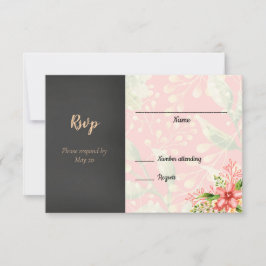 Coral Floral Wedding RSVP