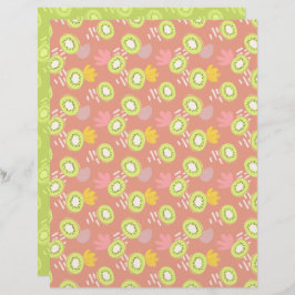 Coral Kiwi Scrapbook Paper