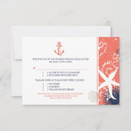 Coral Naval Branco Resposta de Casamento Náutico