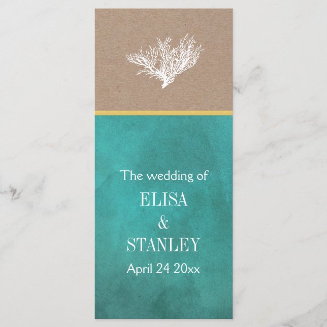 Coral reef papel kraft de praia programa de casame (Frente)