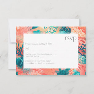 Coral Reef Vibrant Blush rosa e RSVP teórico