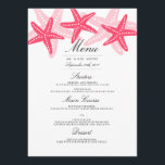 Coral Starfish Janto Casamento Praia Menu<br><div class="desc">Mais cores na Loja Little Bayleigh!</div>