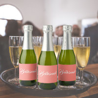 Coral Stylized Script Wedding Bridesmaid