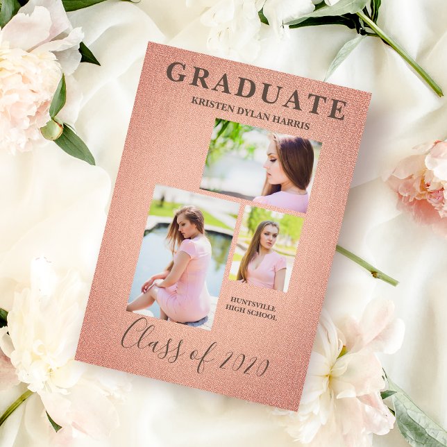 Coral Três Fotos Graduação De Colagem Têxtil (Criador carregado)