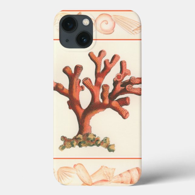 Coral Vermelho com Borda Conch Shell (Verso)