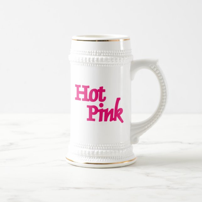 Corante branco-rosa-quente, caneca de cerveja-ouro (Direita)