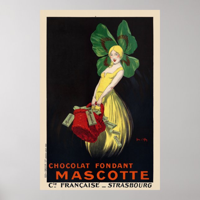 Corante Chocolat Mascotte Poster vintage 1920 (Frente)
