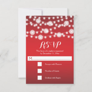 Corda das luzes & dos flocos de neve RSVP wedding