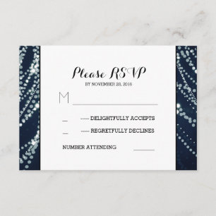 Corda de cartões wedding azuis das luzes RSVP
