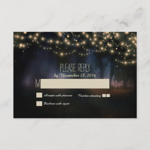 corda de cartões wedding rústicos das luzes RSVP