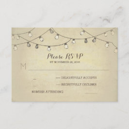 Corda de luzes Cartões RSVP de casamento