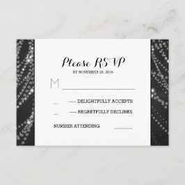 Corda de luzes Cartões RSVP de casamento