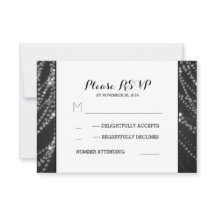 Corda de luzes Cartões RSVP de casamento