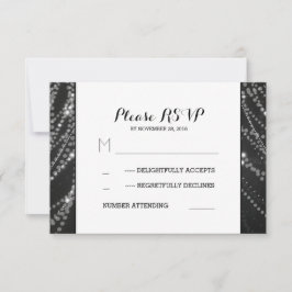 Corda de luzes Cartões RSVP de casamento