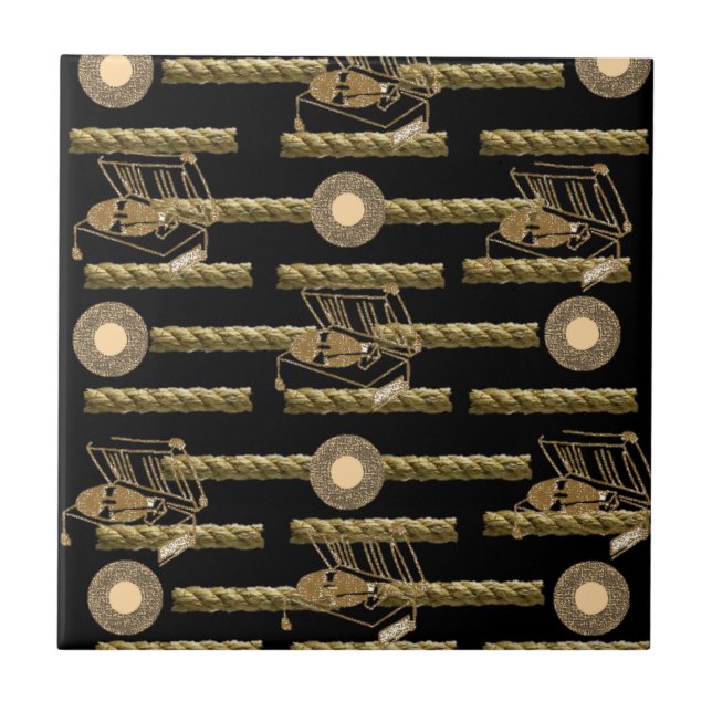 Corda do País Negro Azulejo cerâmica (Frente)