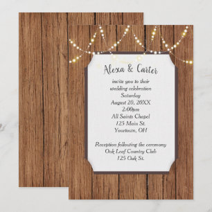 Corda Leve No Convite de casamento De Madeira