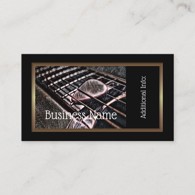 Cordas De Violão Em Couro Cartão de visita 4 (Frente)