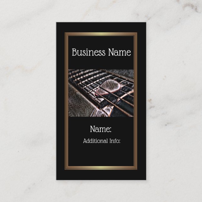 Cordas De Violão Em Couro Cartão de visita 5 (Frente)