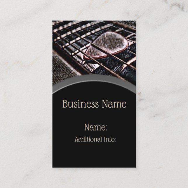 Cordas De Violão Em Couro Cartão de visita 6 (Frente)