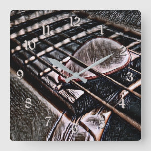 Cordas De Violão No Relógio De Parede Da Praça De 