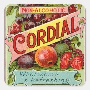 Cordial não alcoólica da etiqueta da bebida do