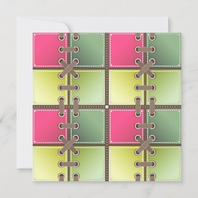 cordões de sapato rosa e verde arte da moda (Frente)