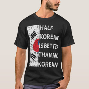 Coreano Americano Camisa Engraçada Metade Bandeira