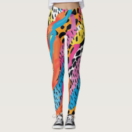 cores brilhantes do estilo 80s Leggings para ela
