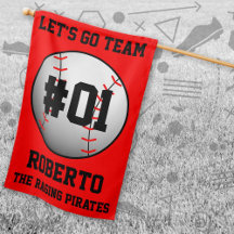 Cores da Equipe de Basebol Preto Vermelho