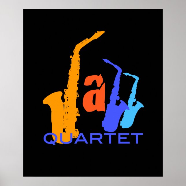 Cores da Ilustração Sax Jazz Poster 1 (Frente)