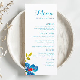 Cores d'água Coloridas Menu de Casamento Floral de