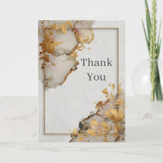 Cores de água Douradas com Cartões de agradeciment