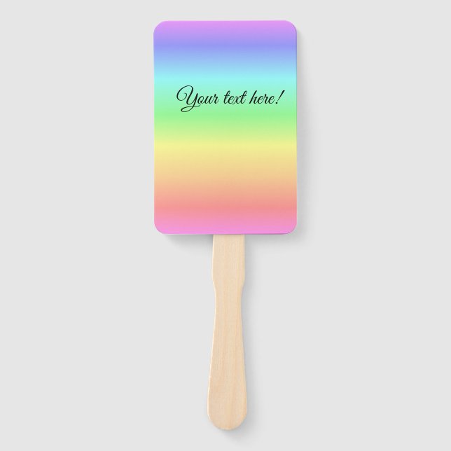 Cores de arco-íris suaves em um conjunto de leques (Frente)