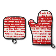 Cores de bandeira indonésias com cidades