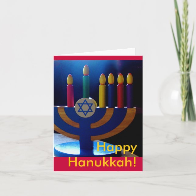 Cores de Cartão Hanukkah Menorah (Frente)
