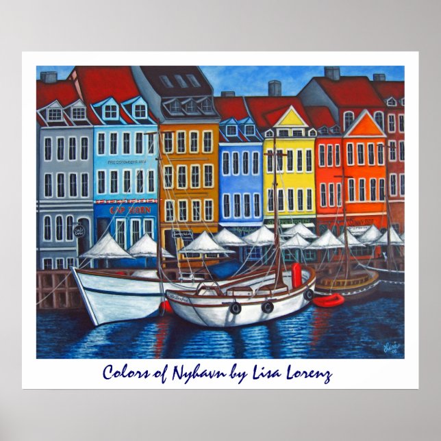 Cores de Nyhavn Poster Impressão (Frente)