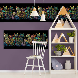 Cores de tribo de gato estilizado na Poster de prê